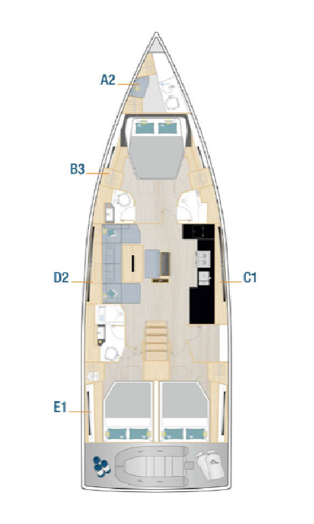Hanse Yachts Hanse 510 - 3 + 1 cab. El Hana