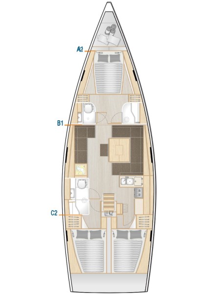 Hanse Yachts Hanse 458 - 3 cab. Terna