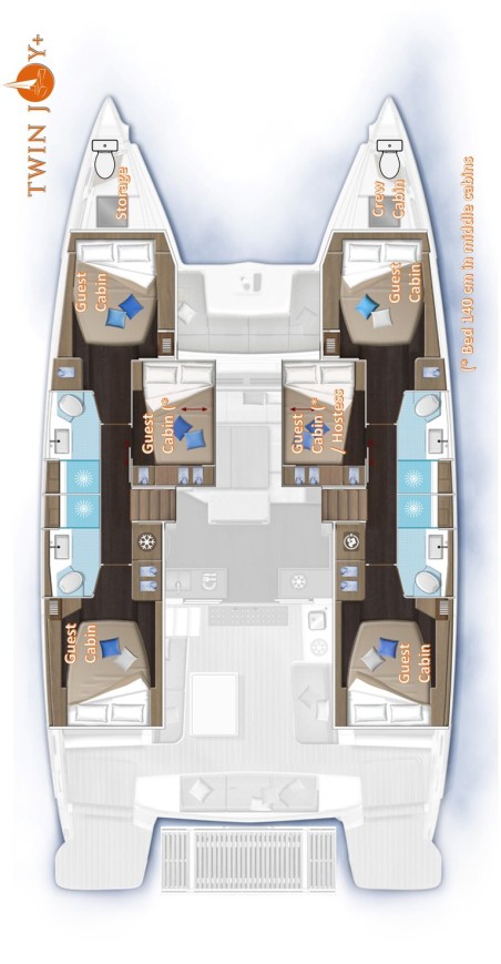 Lagoon-Bénéteau Lagoon 51 - 6 + 1 cab. Twin Joy +