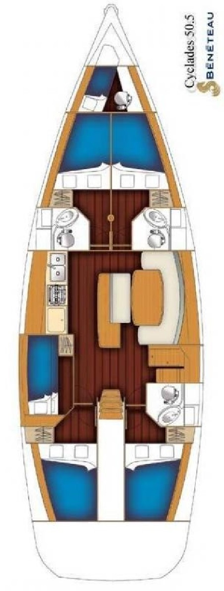 Bénéteau Cyclades 50.5 - 5 + 1 cab. Azzuro
