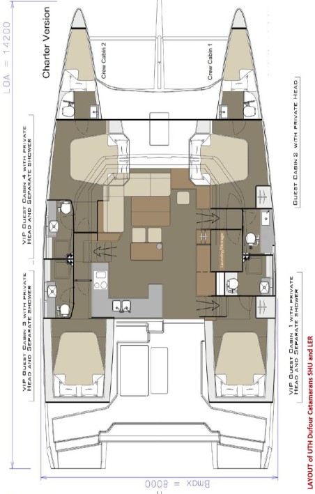Dufour Yachts Dufour 48 Catamaran - 4 + 2 cab. Mark